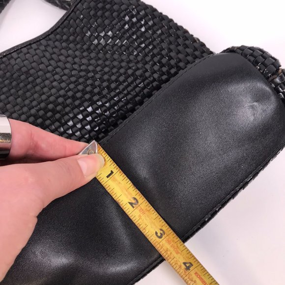 Vintage Valerie Steven Black Woven Leather Gold Hardware Shoulder bag - Picture 11 of 11